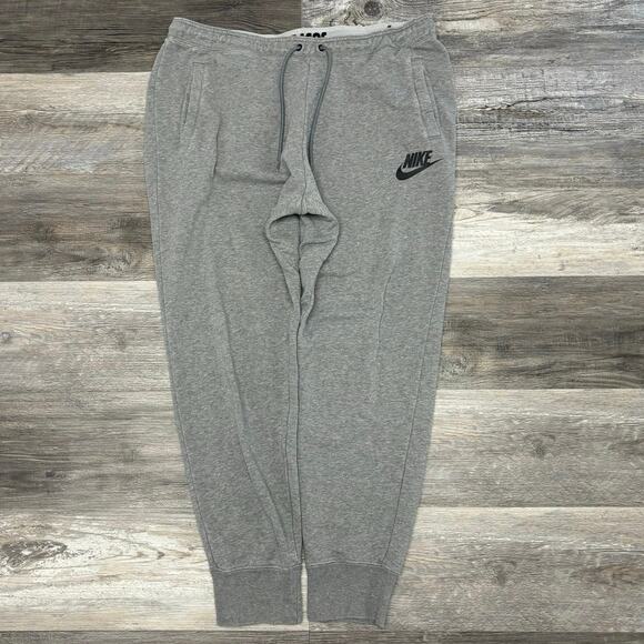 Nike Sportswear Gray Mens XL Spell Out Mini Swoosh Gym Tapered Jogger Sweatpants - Picture 1 of 9